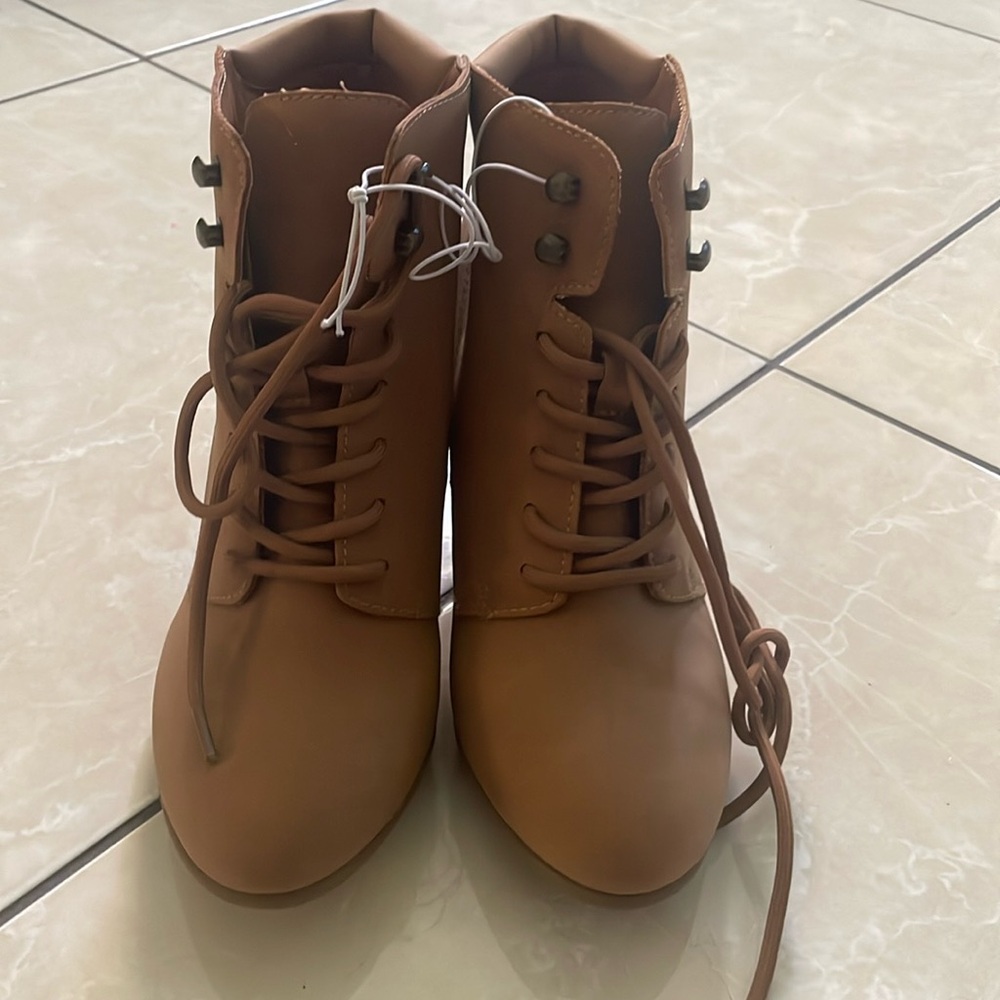Tan high heels